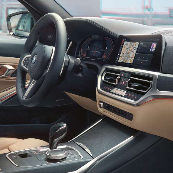 BMW řady 3 Touring, záběr na interiér BMW řady 3 Touring, záběr na interiér od sedadla spolujezdce