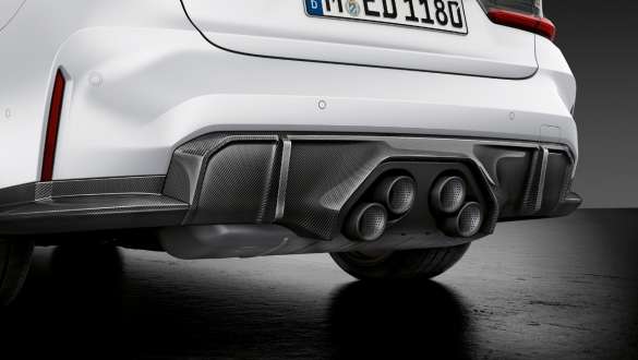 M Performance zadní karbonový difuzor BMW M3 Sedan G80 2020 BMW M3 Sedan G80 2020 M Performance zadní karbonový difuzor v detailním pohledu