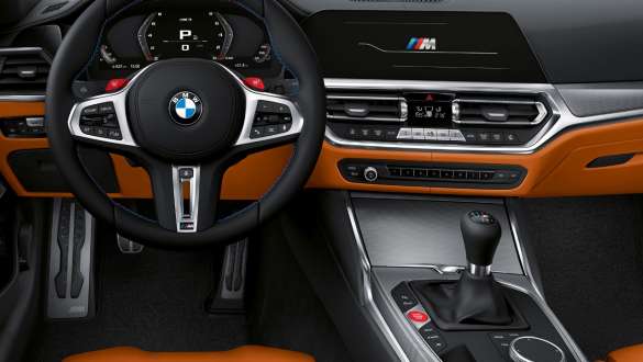 Ovládací panel na středové konzole BMW M3 Sedan G80 2020 interiér BMW M3 Sedan G80 2020 ovládací panel na středové konzole interiér