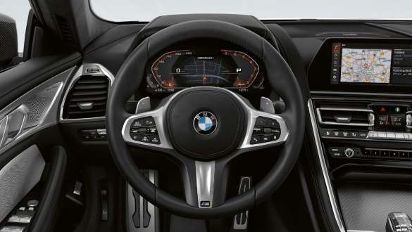 M kožený volant v BMW M850i xDrive Gran Coupé M kožený volant v interiéru BMW M850i xDrive Gran Coupé G16 2019