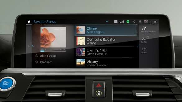 Connected Music (včetně Spotify) BMW iX3 G08 Connected Music (včetně Spotify) BMW iX3 G08 2020, kontrolní displej, interiér
