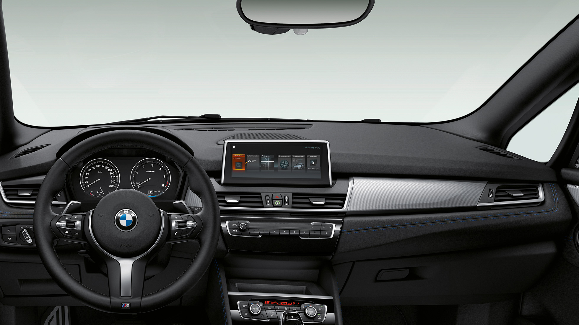 Kokpit BMW řady 2 Gran Tourer Model M Sport Kokpit BMW řady 2 Gran Tourer 220d xDrive Model M Sport F46 2018 interiér