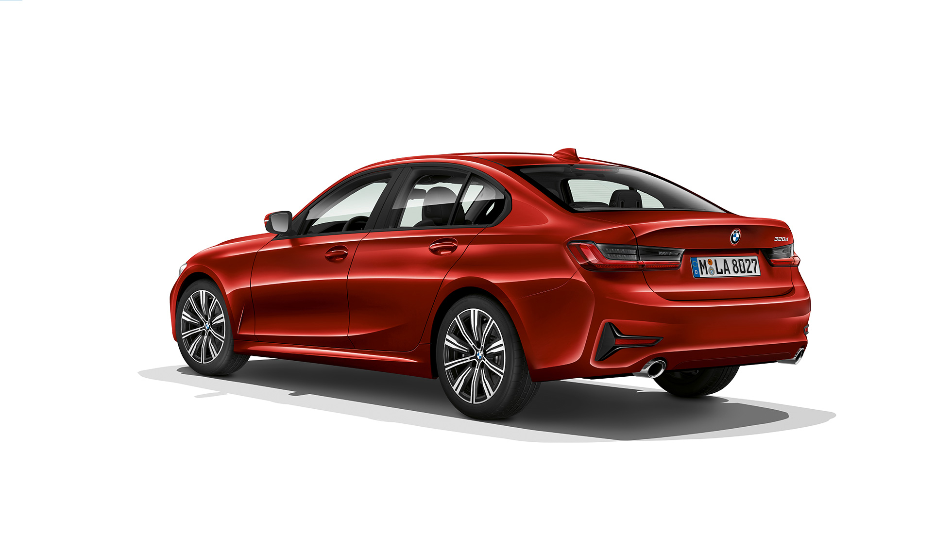 BMW řady 3 Sedan, zadní část Modelu Advantage Zadní tříčtvrteční pohled na BMW řady 3 Sedan v provedení Model Advantage.