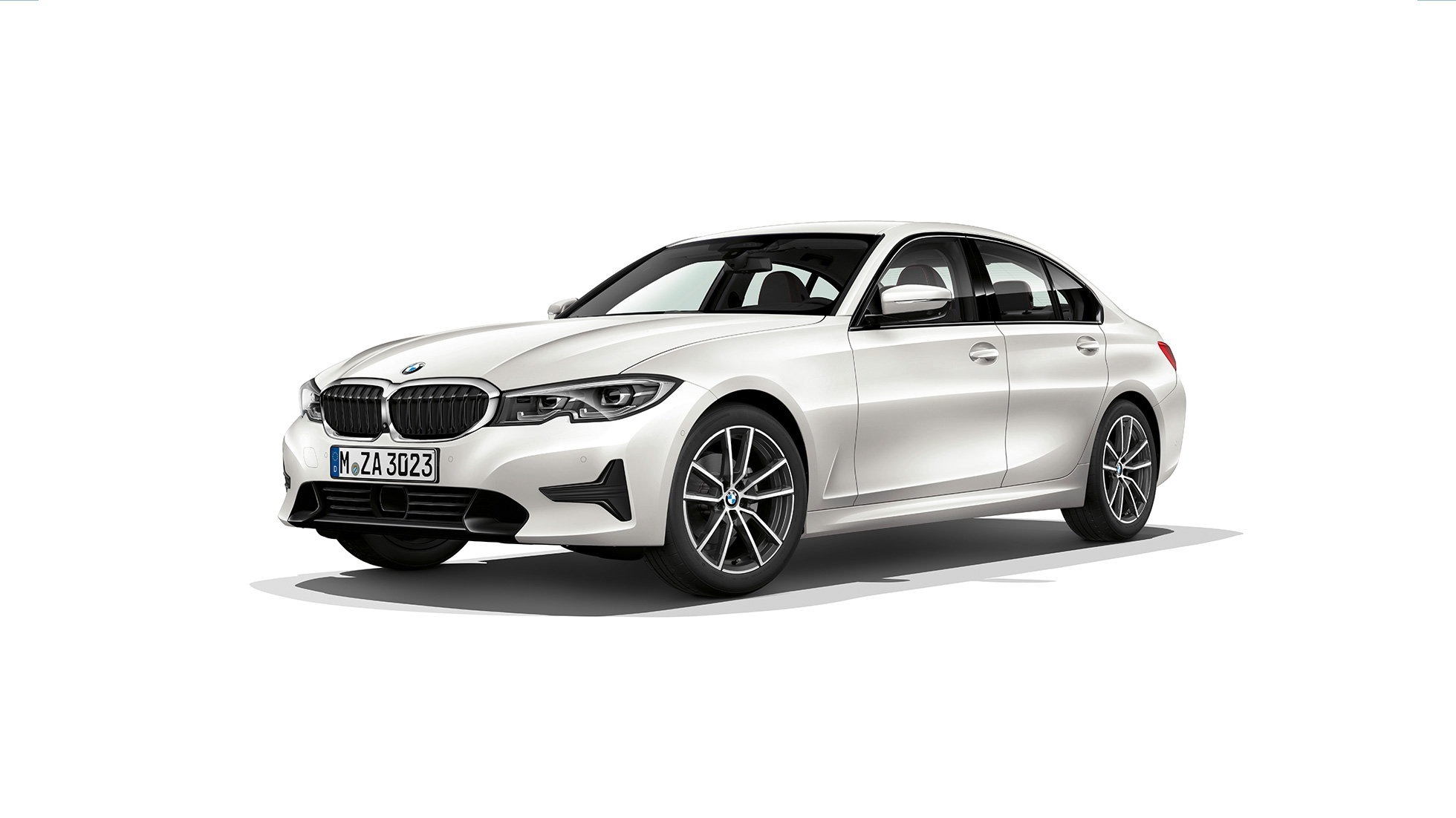 BMW řady 3 Sedan, Model Sport Line Pohled z boku na stojící BMW řady 3 Sedan v provedení Model Sport Line.