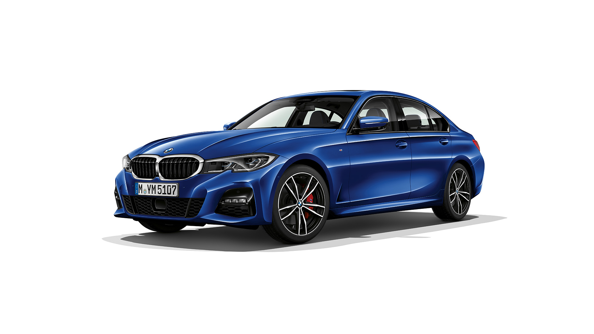 BMW řady 3 Sedan, Model M Sport Pohled z boku na stojící BMW řady 3 Sedan v provedení Model M Sport.