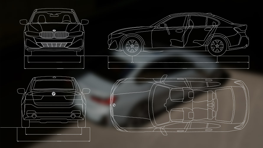 BMW řady 3 Sedan LCI G20 technické údaje skica BMW řady 3 Sedan LCI G20 technické údaje skica