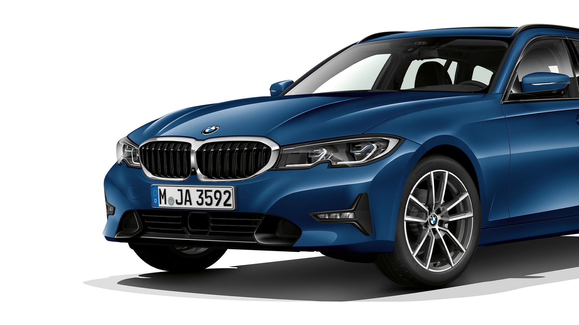 Model Sport Line, tříčtvrteční pohled zepředu BMW řady 3 Touring, Model Sport Line, tříčtvrteční pohled zepředu