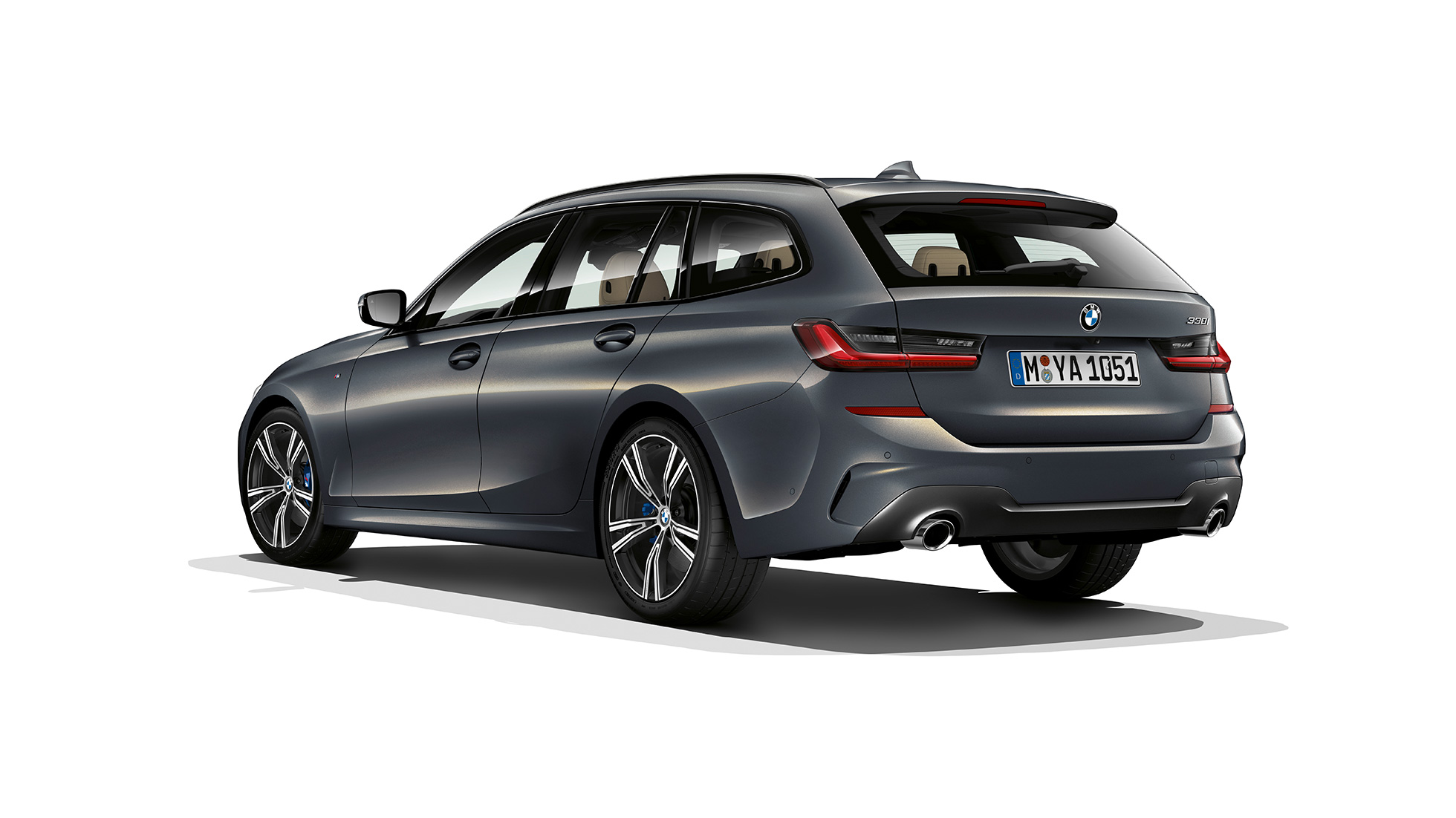 Model M Sport, tříčtvrteční pohled zezadu BMW řady 3 Touring, Model M Sport, tříčtvrteční pohled zezadu