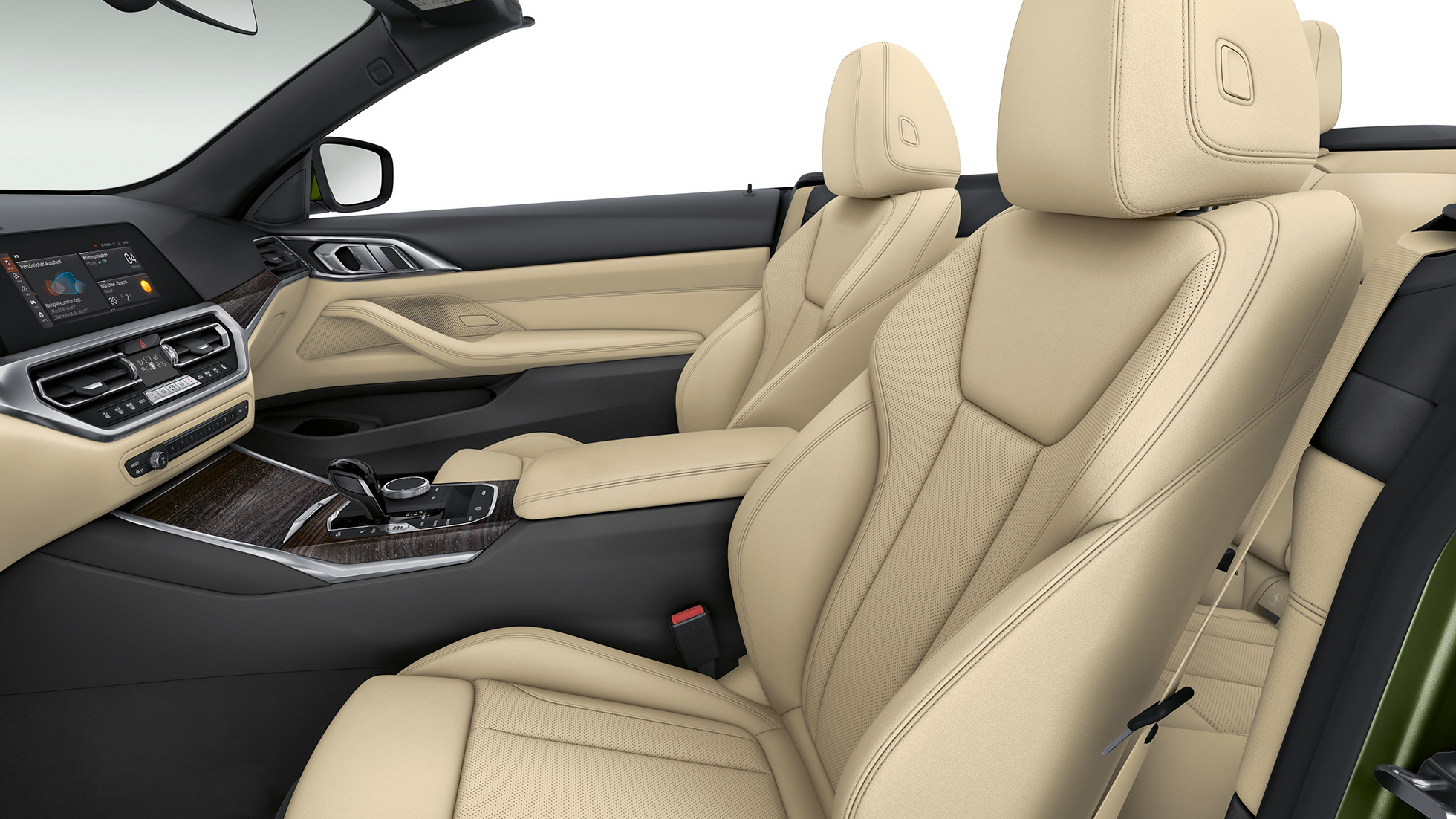 Sportovní sedadla BMW řady 4 Cabrio Model M Sport G23 2020 Sportovní sedadla čalouněná exkluzivní kůží BMW řady 4 Cabrio G23 2020 Model M Sport interiér