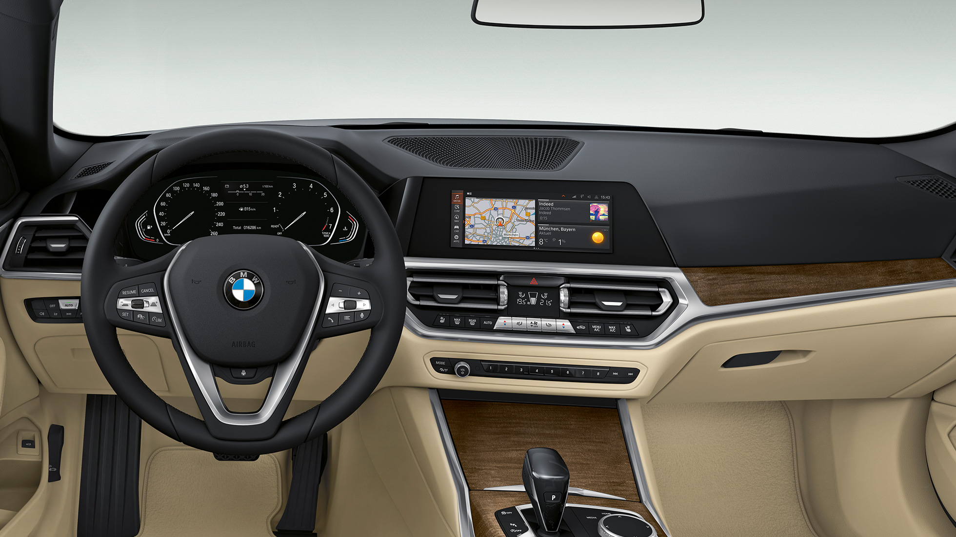 Kokpit BMW řady 4 Cabrio sériové provedení G23 2020 BMW řady 4 Cabrio G23 2020 sériové provedení interiér kokpit