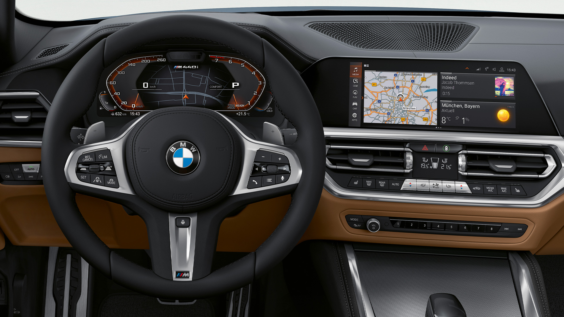 Volant a hlasový asistent BMW řady 4 Coupé G22 BMW řady 4 Coupé G22 2020 interiér volant a hlasový asistent