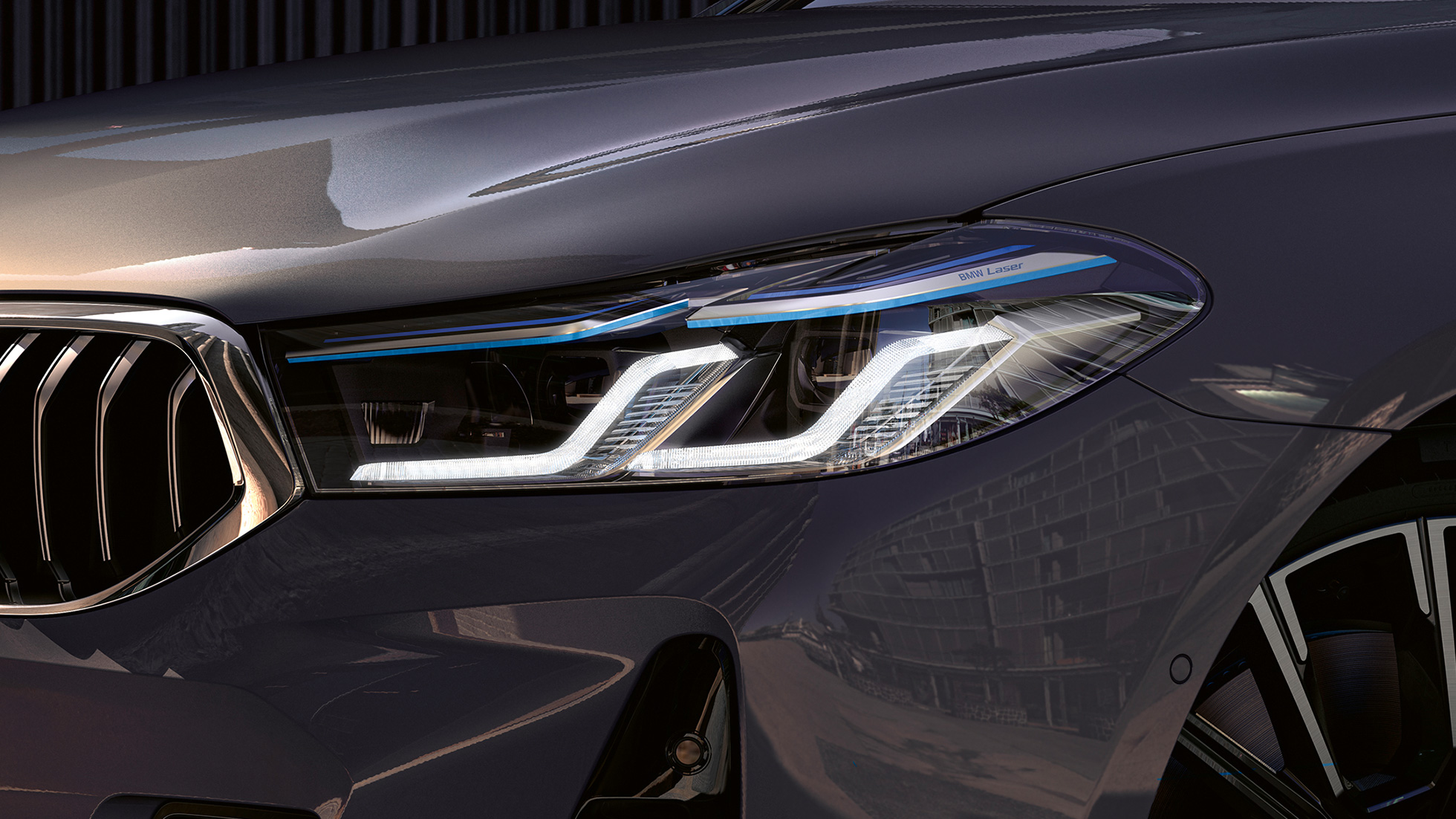 BMW Laserlight BMW řady 6 Gran Turismo G32 2020 BMW Laserlight BMW řady 6 Gran Turismo 640i xDrive G32 2020 Bernina Grey (šedá) detailní pohled zepředu