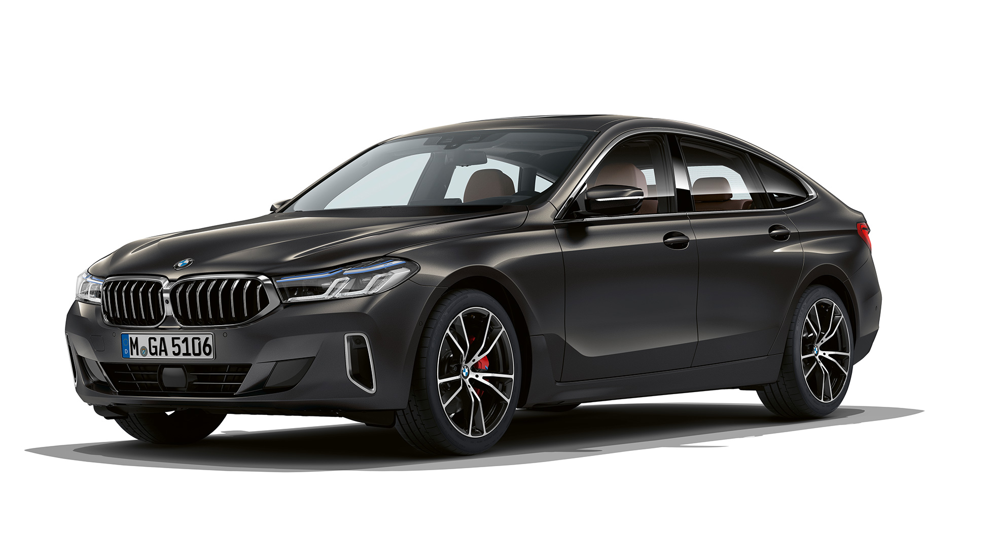BMW řady 6 Gran Turismo Luxury Line G32 2020 BMW řady 6 Gran Turismo G32 640d 2020 Luxury Line Dravit Grey (šedá) ze tříčtvrtečního pohledu zepředu