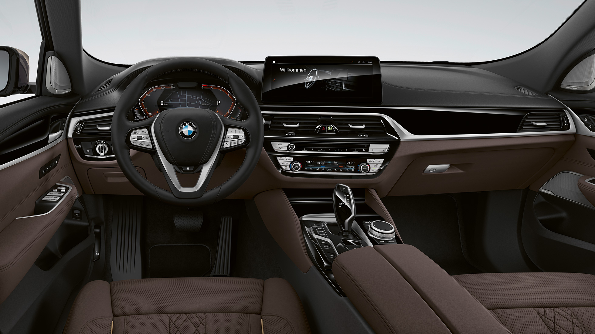 Kokpit BMW řady 6 Gran Turismo Luxury Line G32 2020 BMW řady 6 Gran Turismo G32 640d xDrive 2020 Luxury Line Exkluzivní kůže Nappa Mokka (hnědá)
