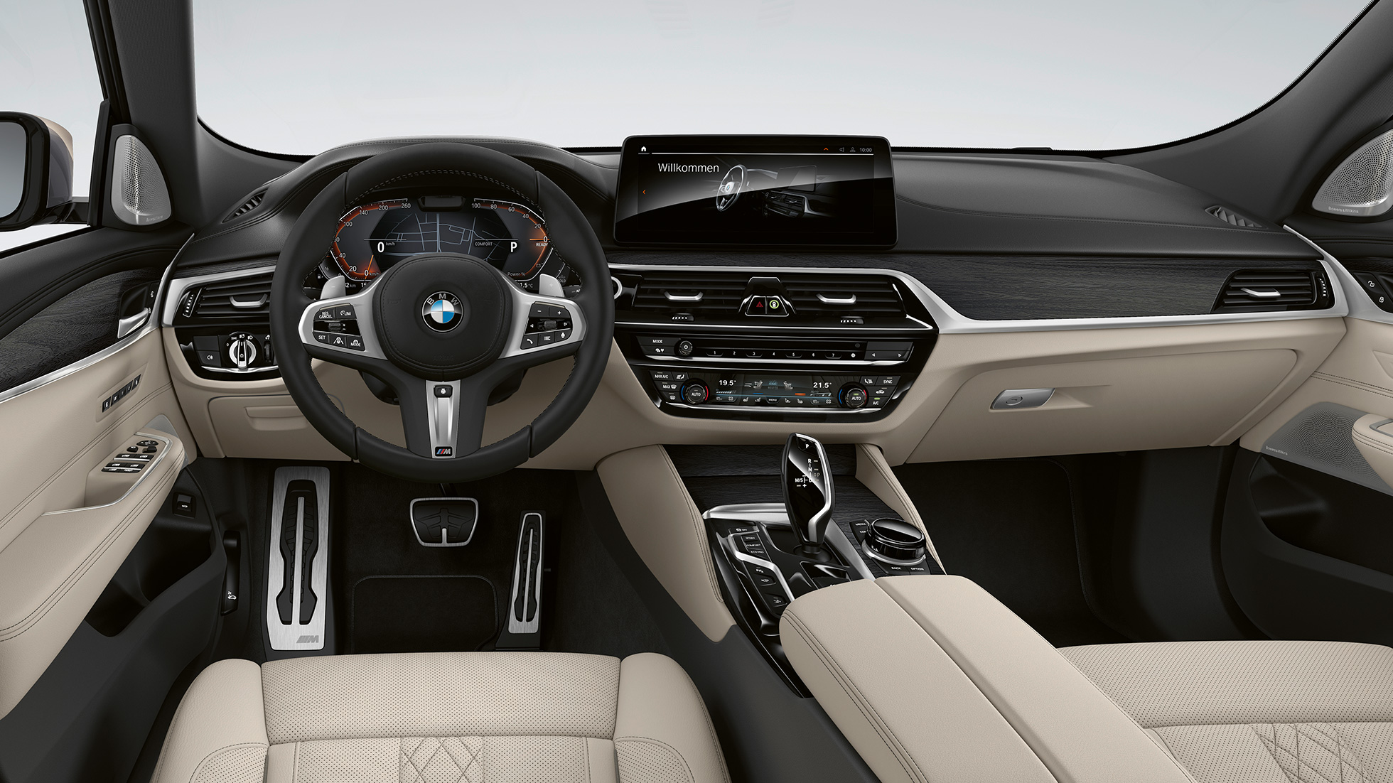 Kokpit BMW řady 6 Gran Turismo M sportovní paket G32 2020 BMW řady 6 Gran Turismo G32 640d xDrive 2020 M sportovní paket kůže Nappa Ivory White interiér