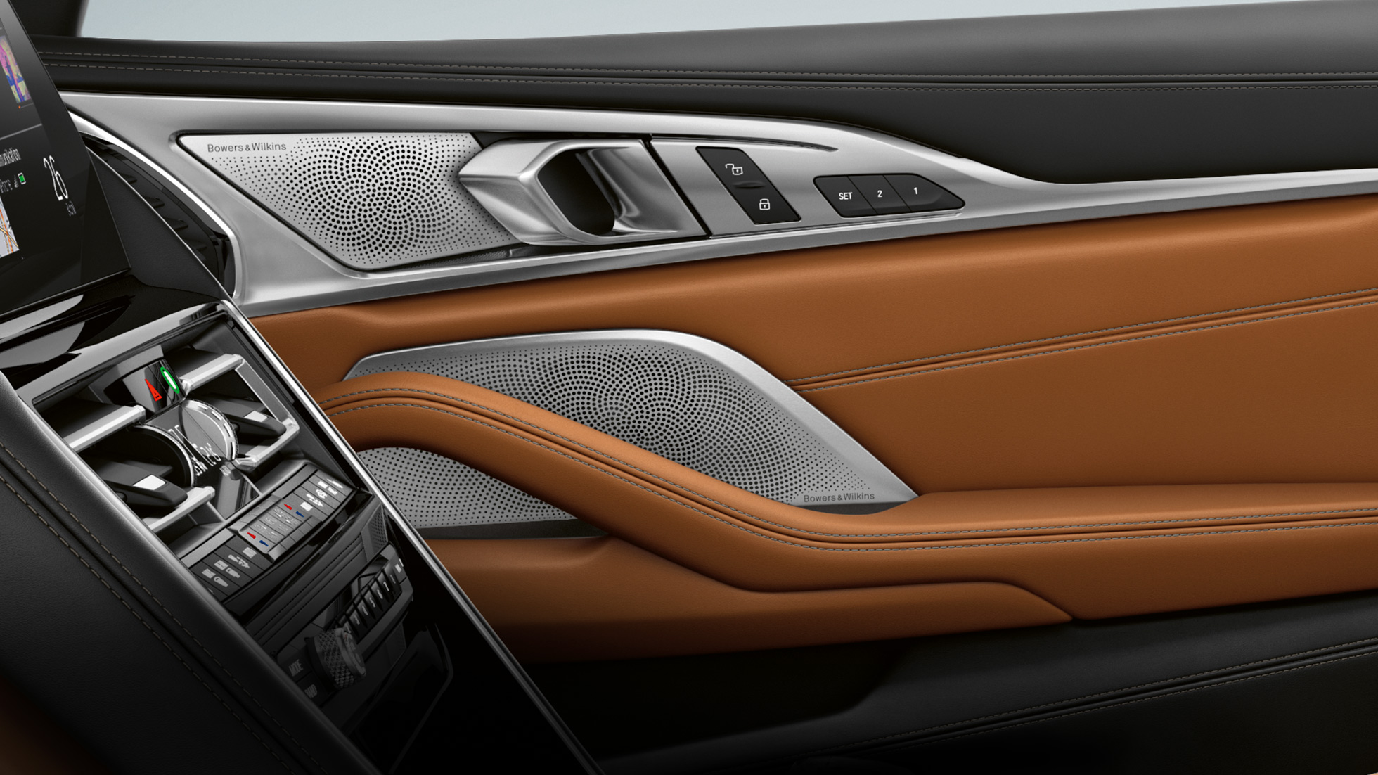BMW M850i xDrive, interiér, audiosystém Bowers & Wilkins Diamond Surround Sound. BMW M850i xDrive, interiér, audiosystém Bowers & Wilkins Diamond Surround Sound.