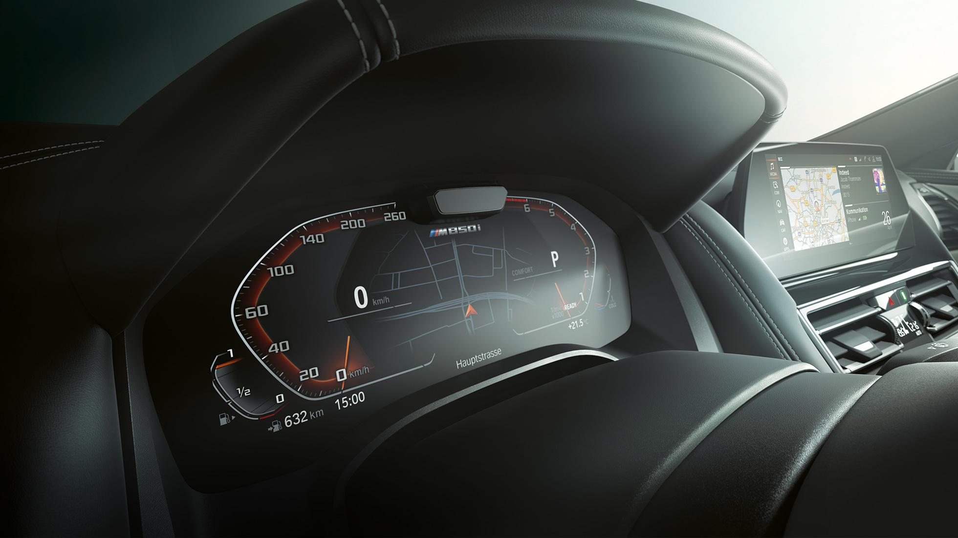 BMW M850i xDrive, palubní deska, Driving Assistant Plus. BMW M850i xDrive, palubní deska, Driving Assistant Plus.