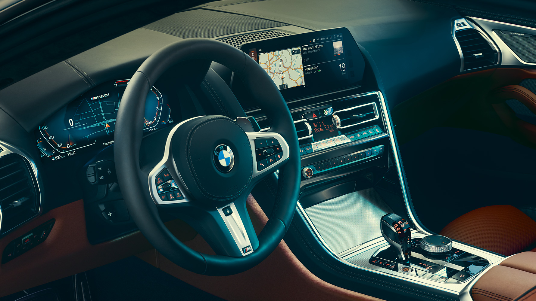 BMW řady 8 Coupé, kokpit Detail na kokpit BMW řady 8 Coupé