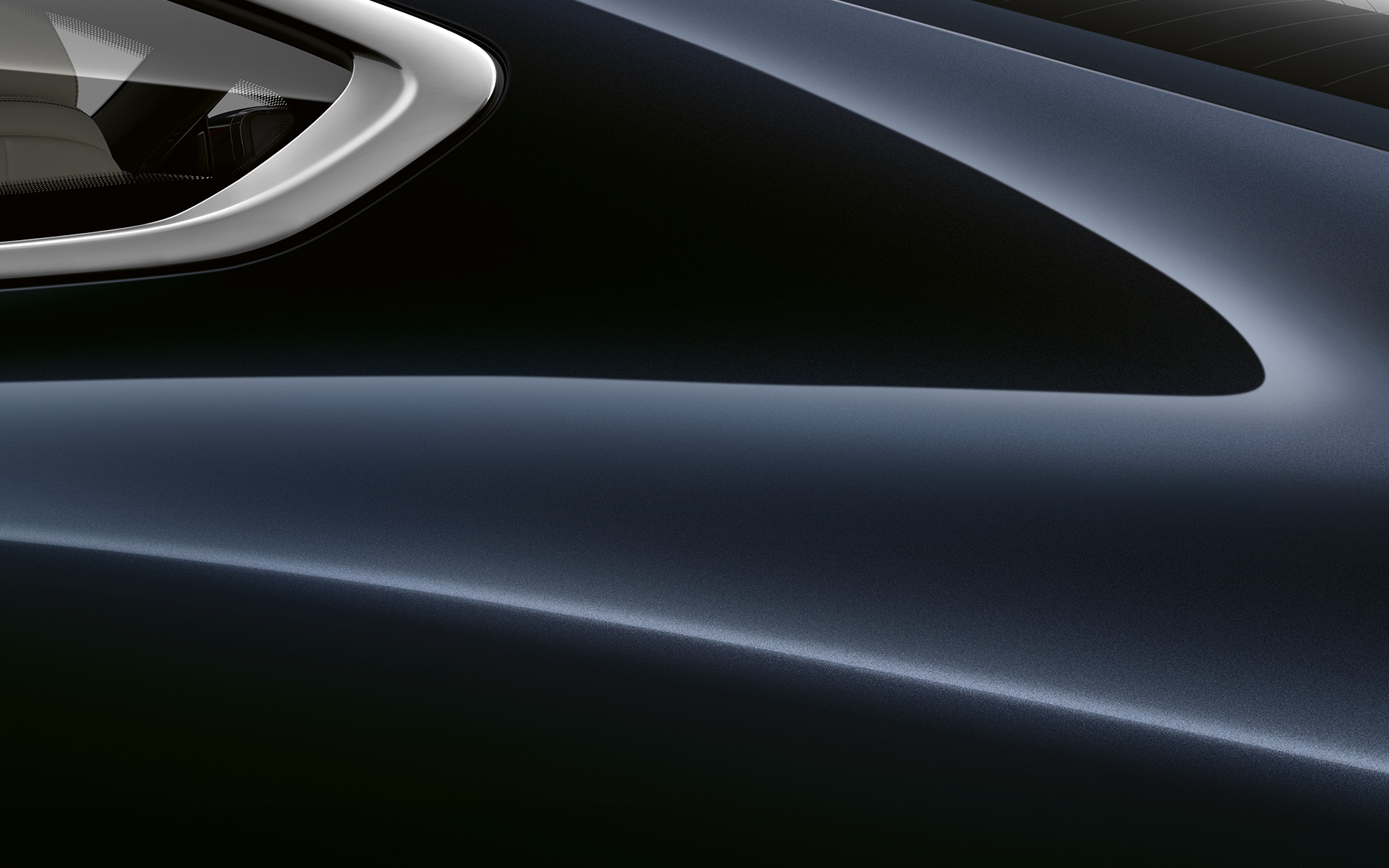 BMW řady 8 Coupé, detail na C-sloupek Detail na C-sloupek BMW řady 8 Coupé v černé metalíze carbon black.