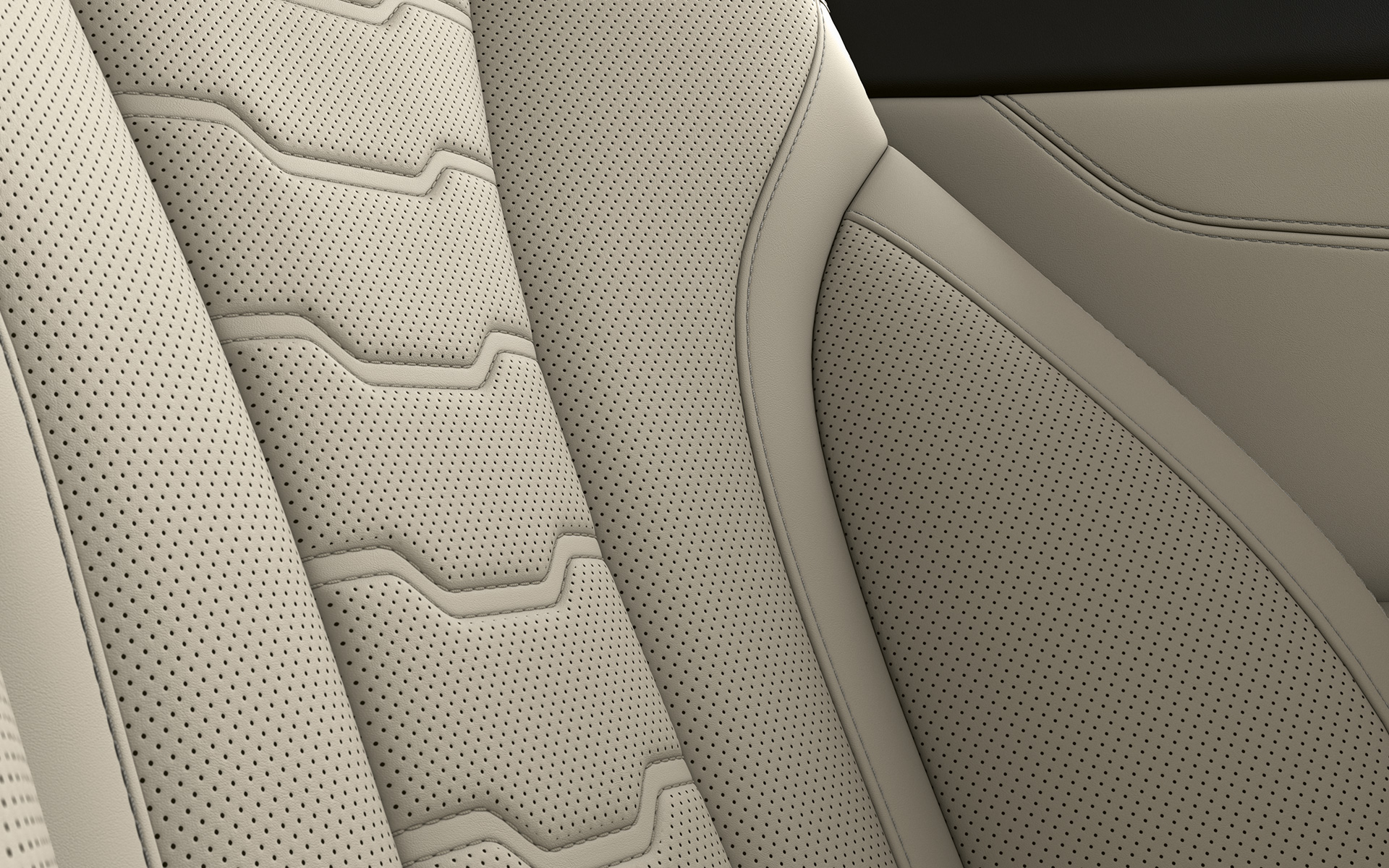 BMW řady 8 Coupé, čalounění Detail na čalounění a švy BMW řady 8 Coupé.