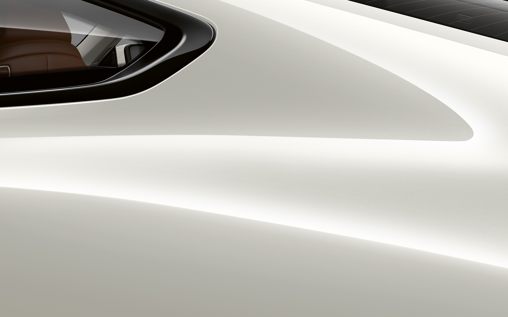 BMW řady 8 Coupé, C-sloupek Detail na C-sloupek BMW řady 8 Coupé v metalíze Mineral White.