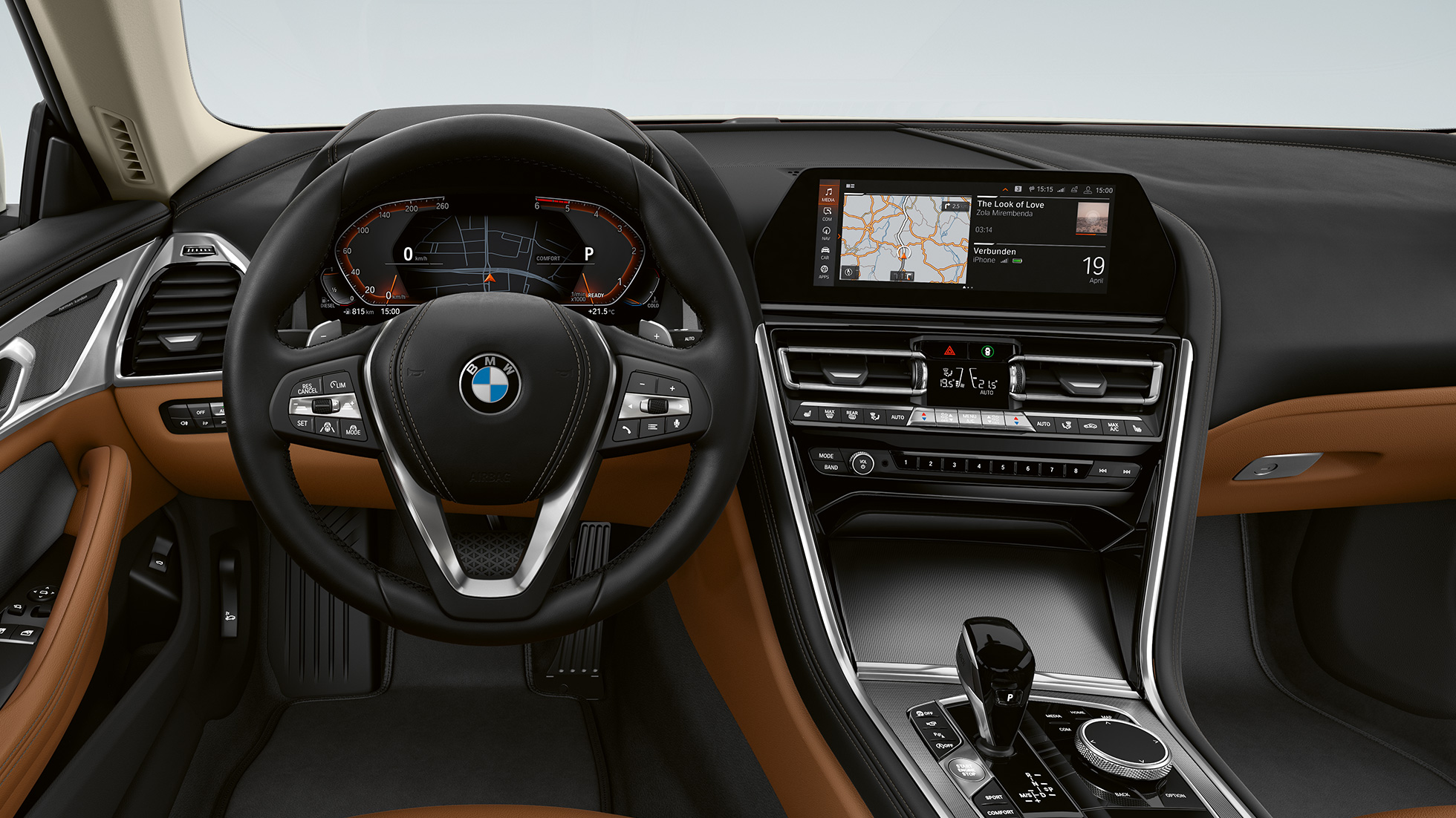 Tmavé obložení interiéru Aluminium Mesh effect. BMW řady 8 Coupé, kokpit, tmavé obložení interiéru Aluminium Mesh effect.
