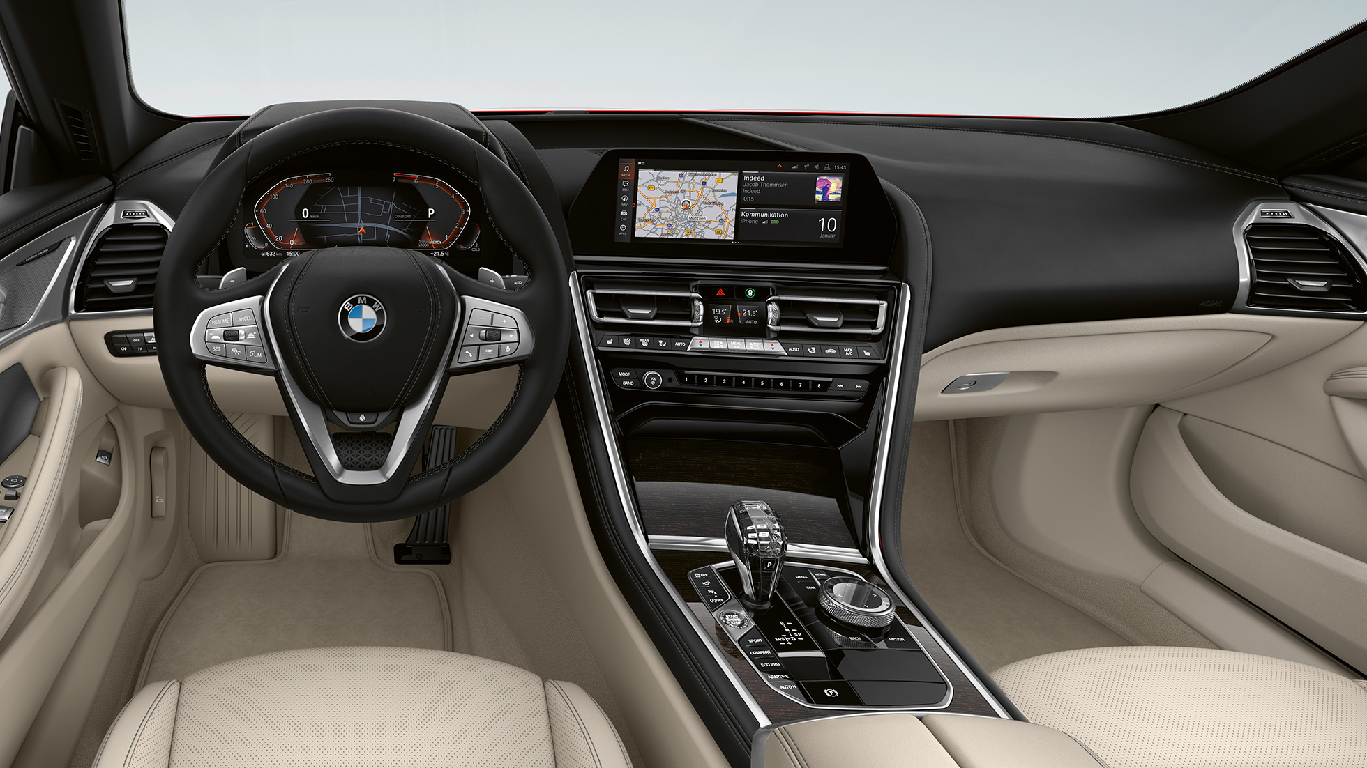 Kokpit základního modelu BMW řady 8 Gran Coupé, kokpit základního modelu
