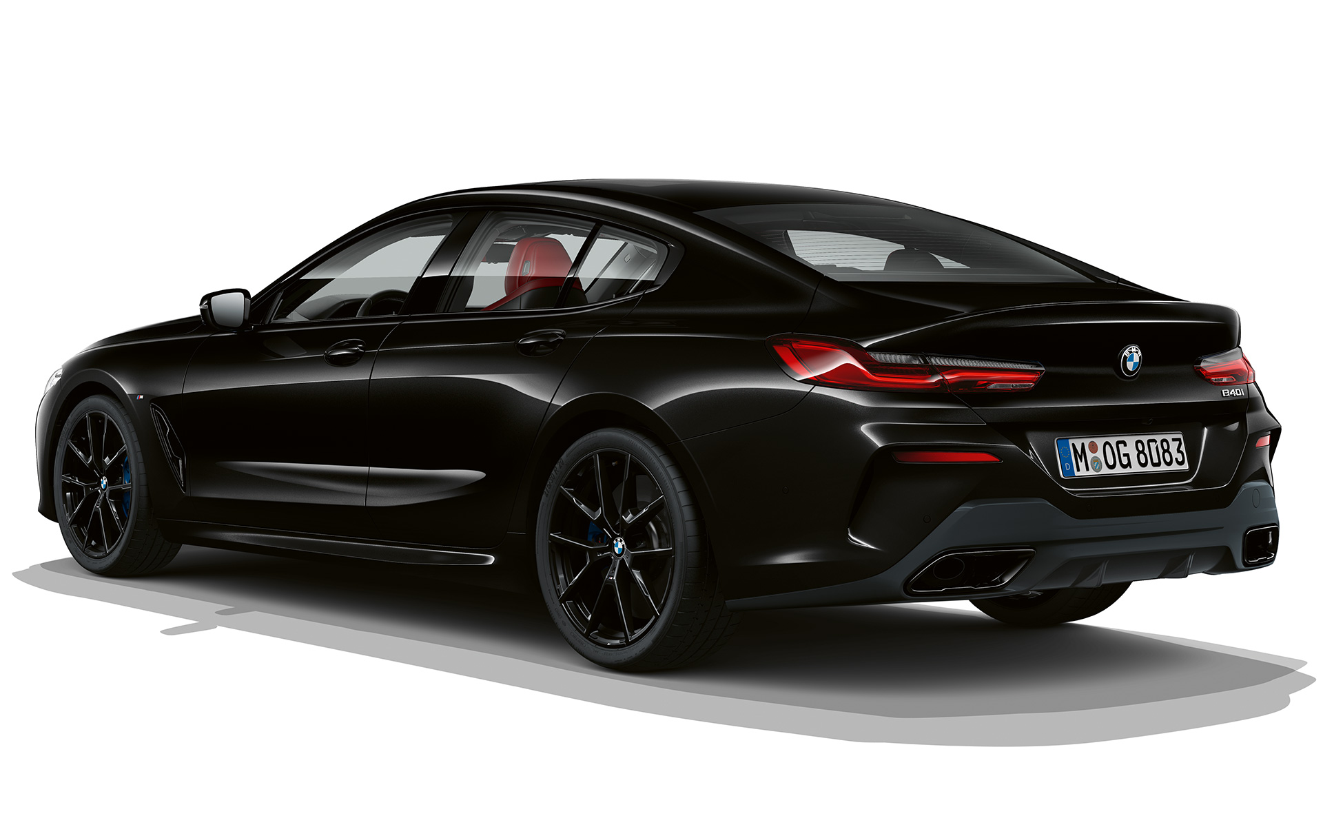 Dark Seduction tříčtvrteční pohled zezadu BMW řady 8 Gran Coupé, Dark Seduction tříčtvrteční pohled zezadu