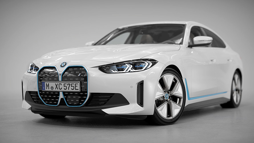 BMW i4 eDrive40 G26 2021 Mineral White (bílá) detaily designu ve videu BMW i4 eDrive40 G26 2021 Mineral White (bílá) detaily designu ve videu