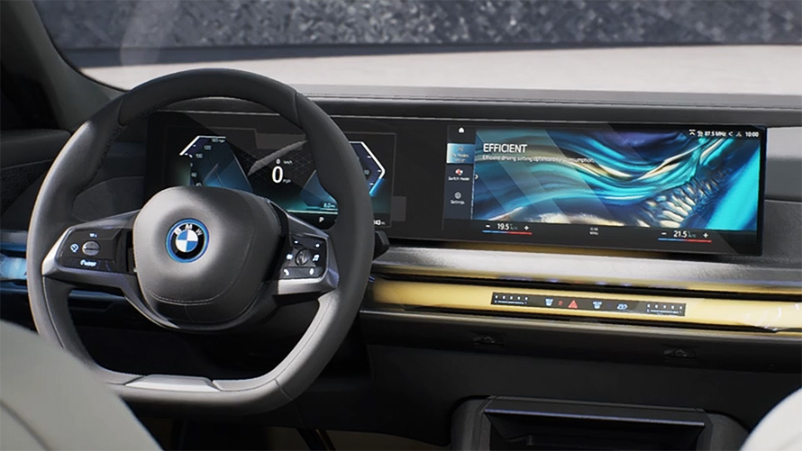 BMW i7 Sedan G70 Chytrý interiér video BMW i7 Sedan G70 Chytrý interiér ve videu