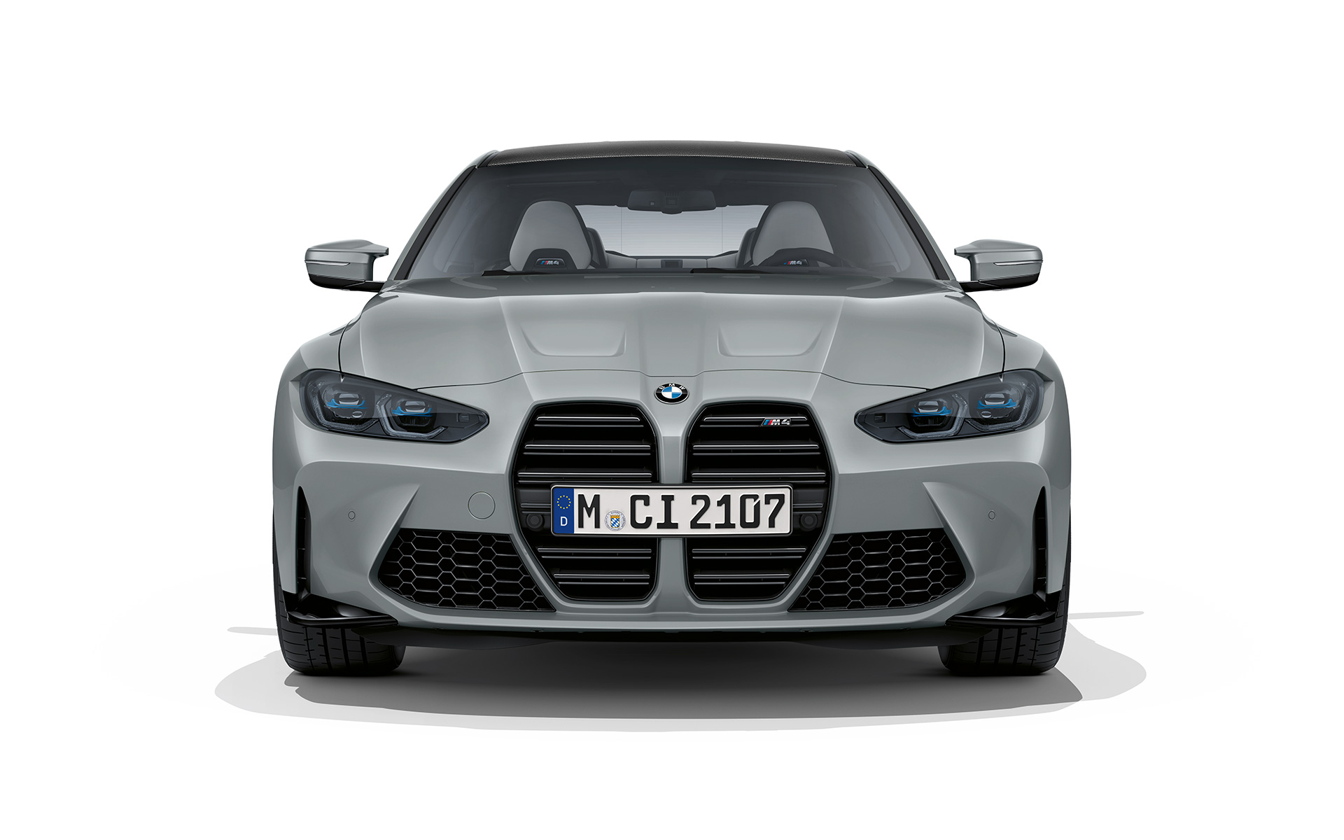 BMW M4 Coupé G82 2020 metalický lak Brooklyn Grey (šedá) pohled zepředu
