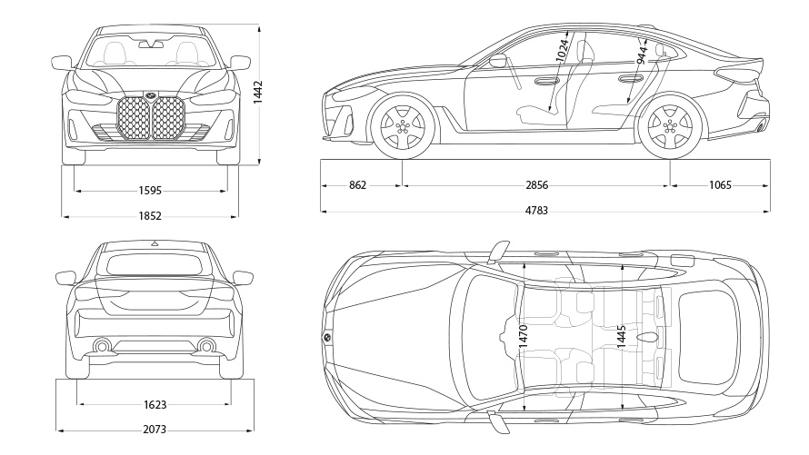 BMW M440i xDrive Gran Coupé G26 2021 data skica BMW M440i xDrive Gran Coupé G26 2021 data skica