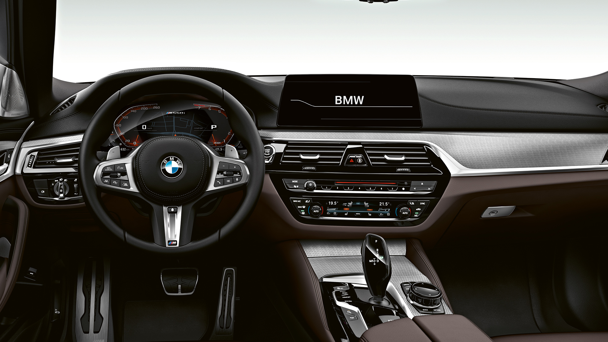 Kokpit. Design kokpitu BMW M550i a BMW M550d.