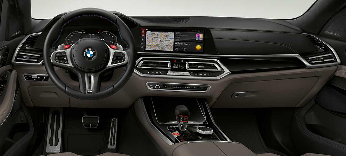 M kožený volant s kontrastním prošíváním BMW X5 M M kožený volant s kontrastním prošíváním BMW X5 M F95, kokpit