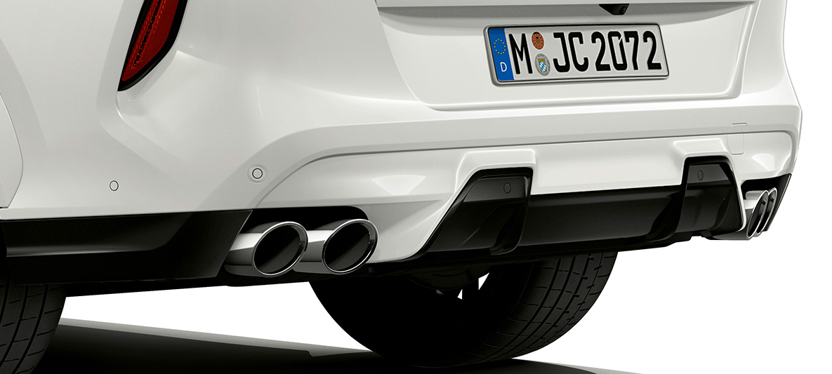 Zadní nárazník BMW X6 M SUV F96 Zadní nárazník BMW X6 M F96 2020 SUV pohled zezadu