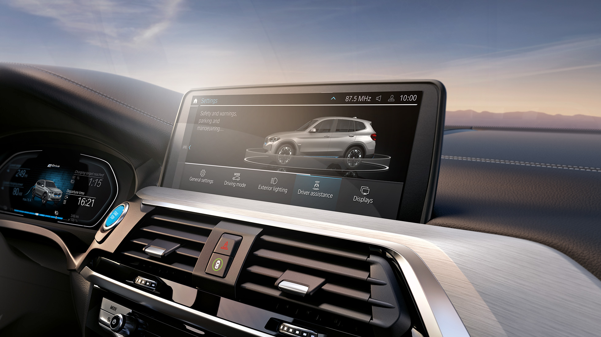 Asistenční systémy BMW iX3 G08 kontrolní displej, kokpit Asistenční systémy BMW iX3 G08 2020 kontrolní displej, kokpit
