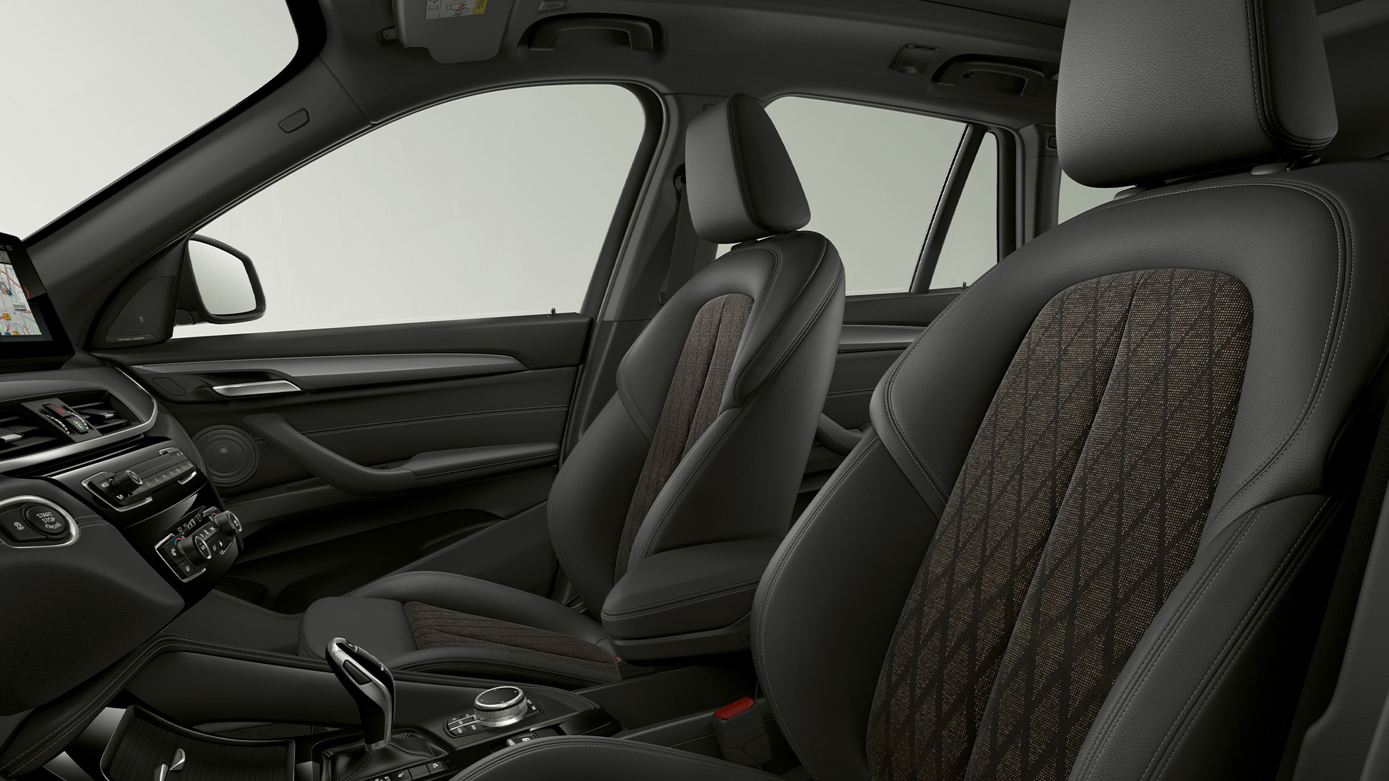 BMW X1, Model xLine, čalounění BMW X1, Model xLine, interiér s detailním pohledem na čalounění