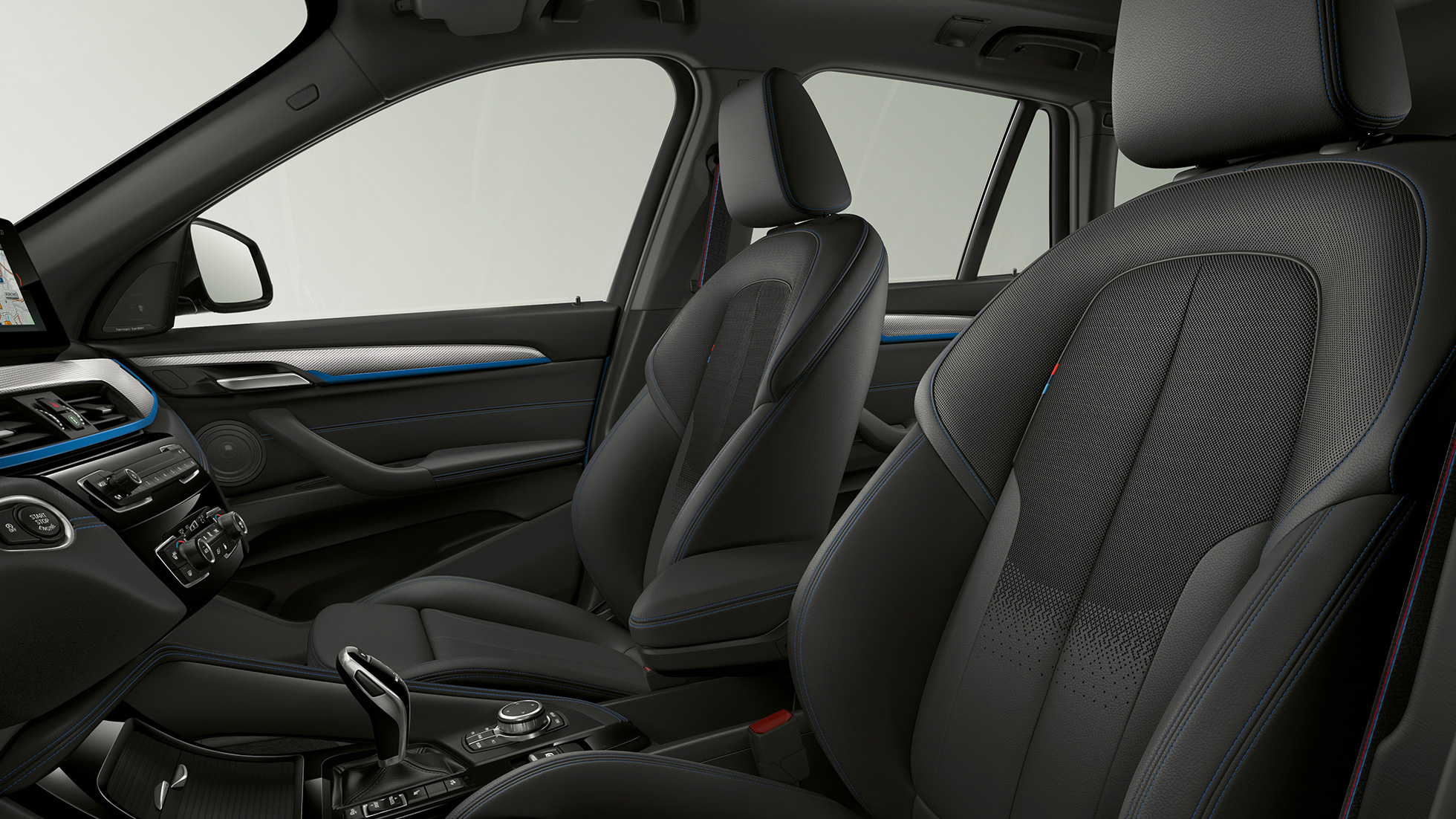 BMW X1, Model M Sport, čalounění BMW X1, Model M Sport, interiér s detailním pohledem na čalounění