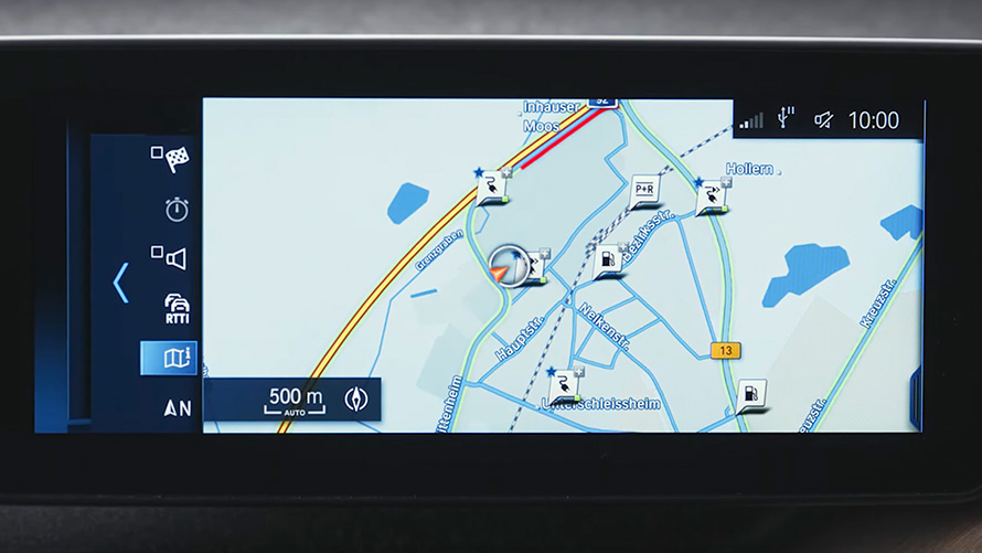 Plug-in hybridní BMW navigační systém Plug-in hybridní BMW navigační systém, detail