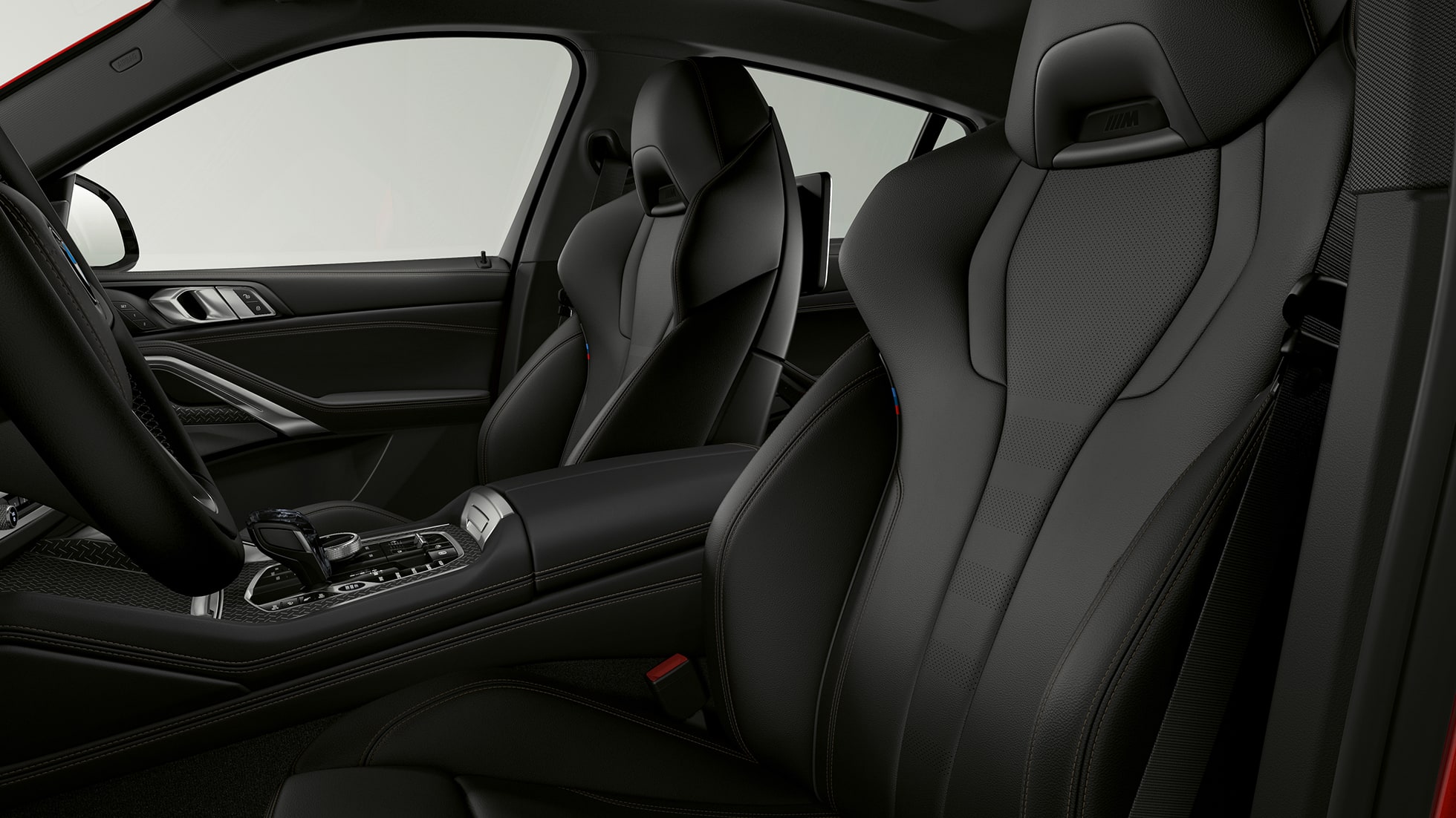 BMW X6 s BMW xLine, čalounění. BMW X6 s BMW xLine, detail na čalounění.