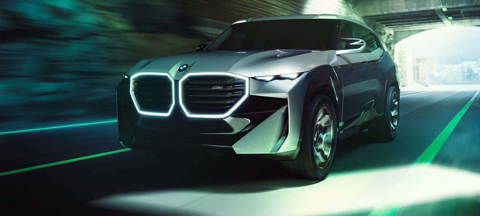 BMW Concept XM (G09) tříčtvrteční pohled zepředu BMW Concept XM (G09) tříčtvrteční pohled zepředu