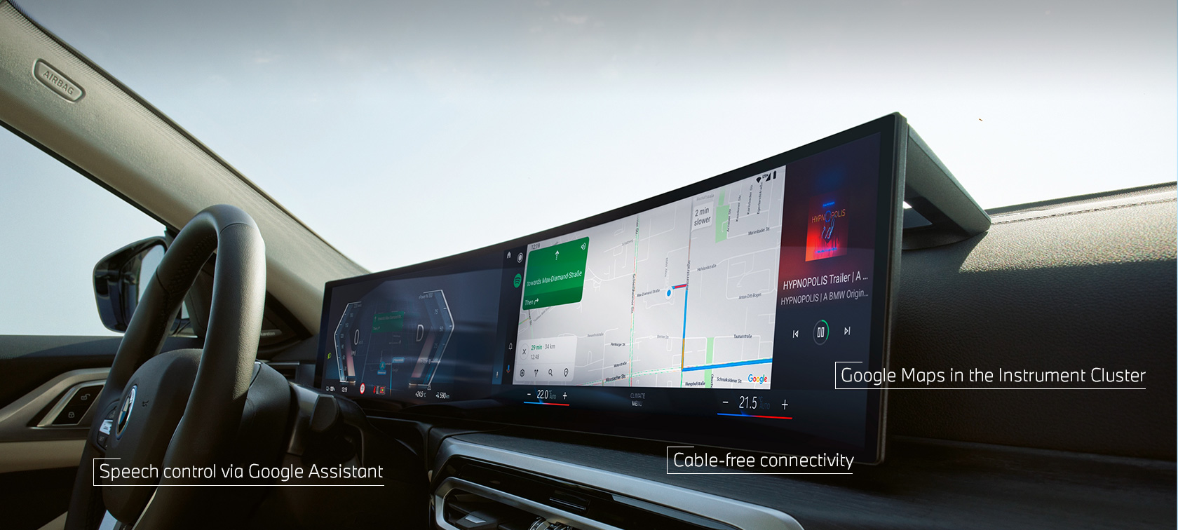 Android AutoTM na BMW Prohnutém displeji Android AutoTM na BMW Prohnutém displeji BMW ConnectedDrive
