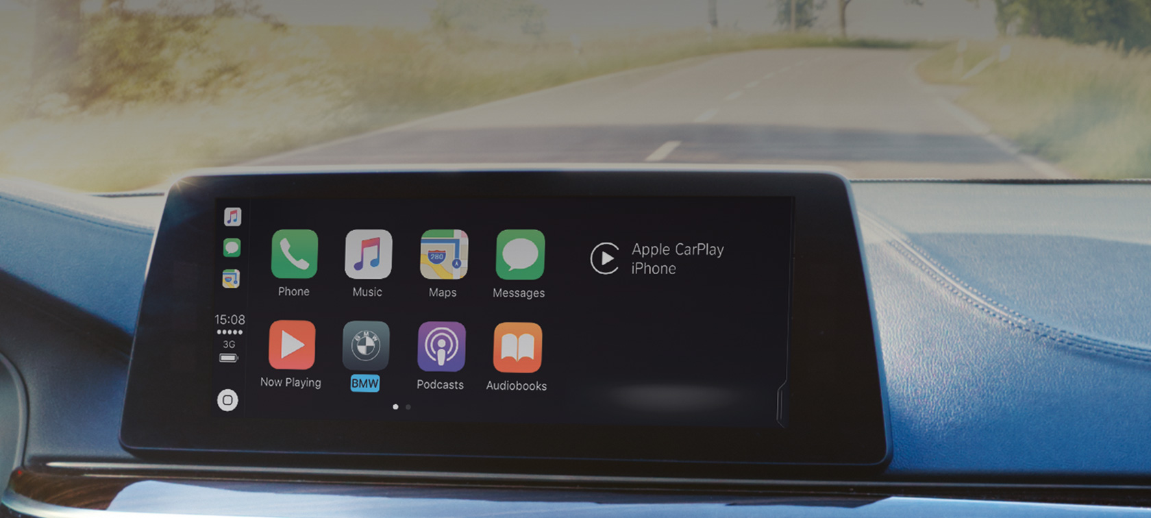 Apple CarPlay® integrace chytrého telefonu Menu Apple CarPlay® integrace chytrého telefonu na kontrolním displeji BMW ConnectedDrive