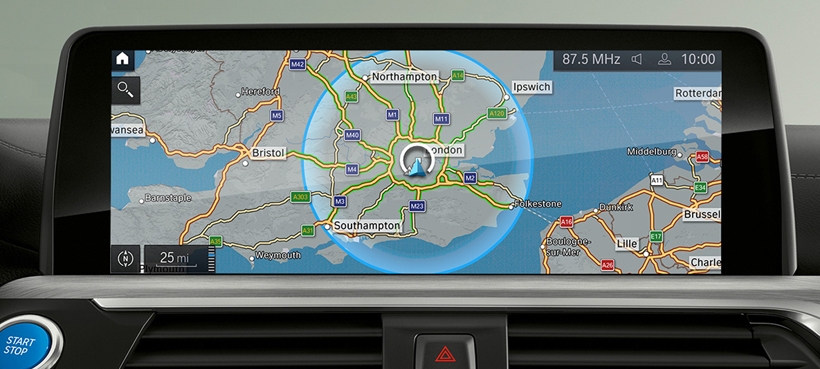 BMW Maps Connected Charging BMW Maps Connected Charging zobrazení elektrického dojezdu na kontrolním displeji
