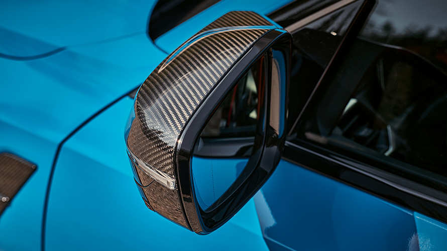 M karbonový kryt vnějšího zpětného zrcátka BMW Příslušenství pro podzim a zimu M karbonový kryt vnějšího zpětného zrcátka