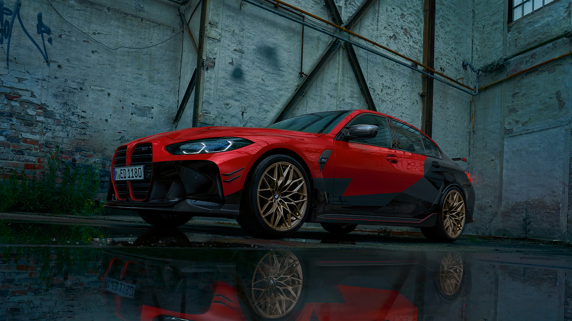 BMW M3 G80 tříčtvrteční pohled zepředu Díly BMW M Performance Parts BMW M3 G80 tříčtvrteční pohled zepředu