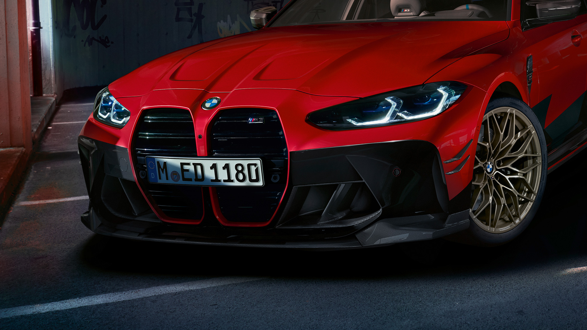 BMW M3 G80 pohled zepředu Díly BMW M Performance Parts BMW M3 G80 pohled zepředu