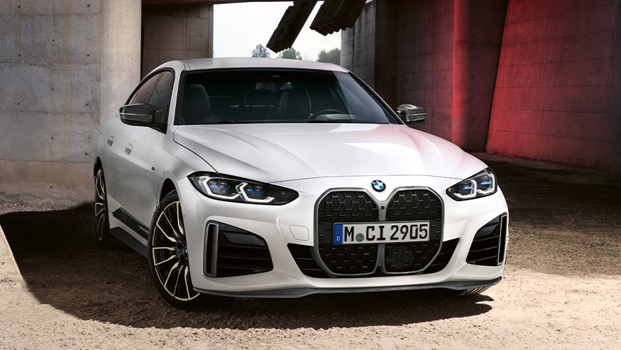 BMW řady 4 Gran Coupé G26 ICE tříčtvrteční pohled zepředu Díly BMW M Performance Parts BMW řady 4 Gran Coupé G26 ICE tříčtvrteční pohled zepředu