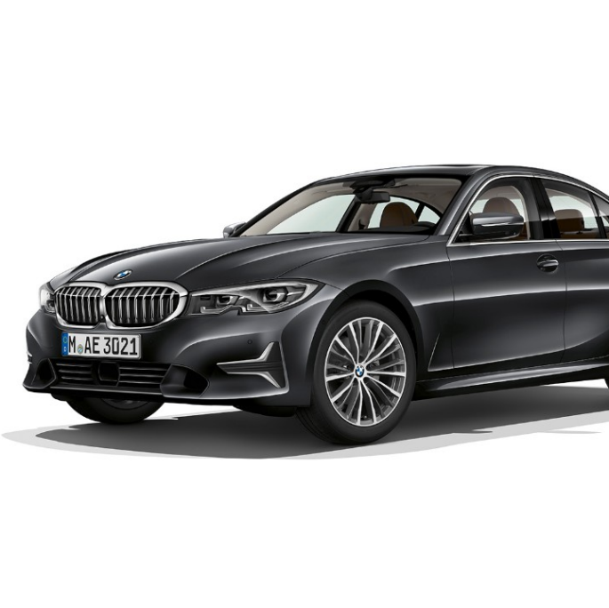 BMW řady 3 Sedan, Model Luxury Line Pohled z boku na stojící BMW řady 3 Sedan v provedení Model Luxury Line.