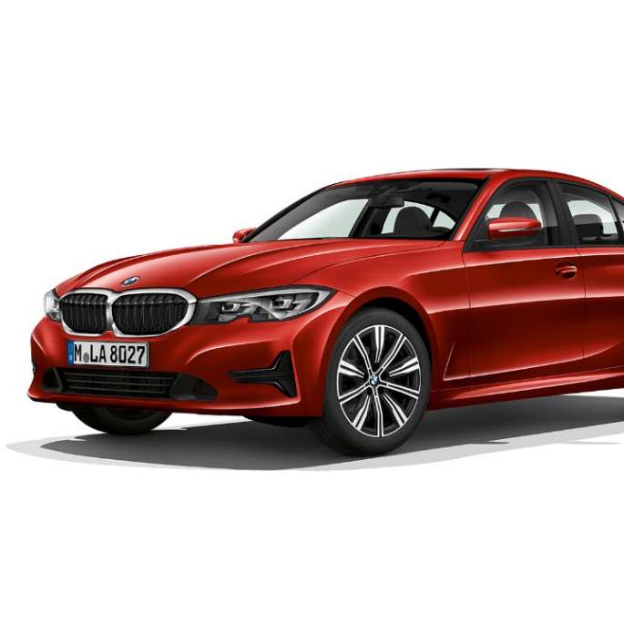 BMW řady 3 Sedan, Model Advantage. Pohled z boku na BMW řady 3 Sedan v provedení Model Advantage.